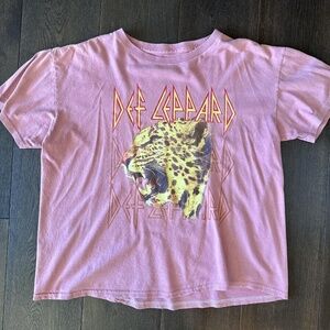 Urban Outfitters Pink Def Leppard Graphic Tee